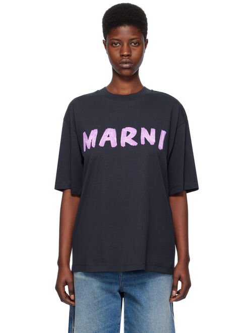 Marni Navy Printed T-Shirt