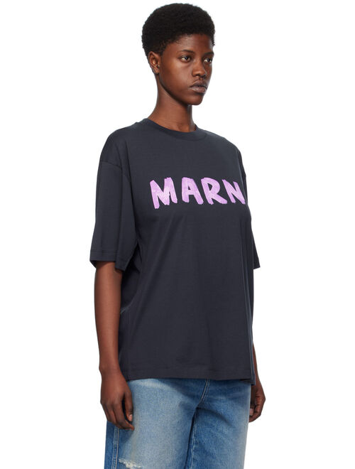 Marni Navy Printed T-Shirt