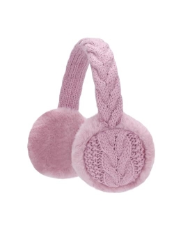 BUTITNOW Winter Knit EarMuffs for Kids Warm Furry Girls Ear Muffs Plush Toddler Ear Warmers Outdoor Ear Covers