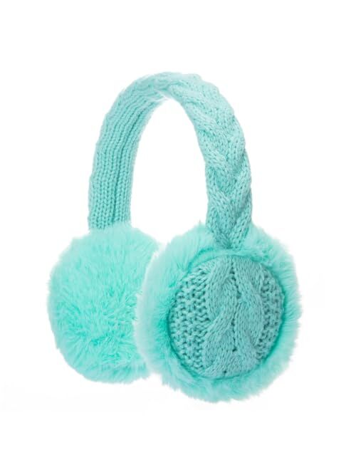 BUTITNOW Winter Knit EarMuffs for Kids Warm Furry Girls Ear Muffs Plush Toddler Ear Warmers Outdoor Ear Covers