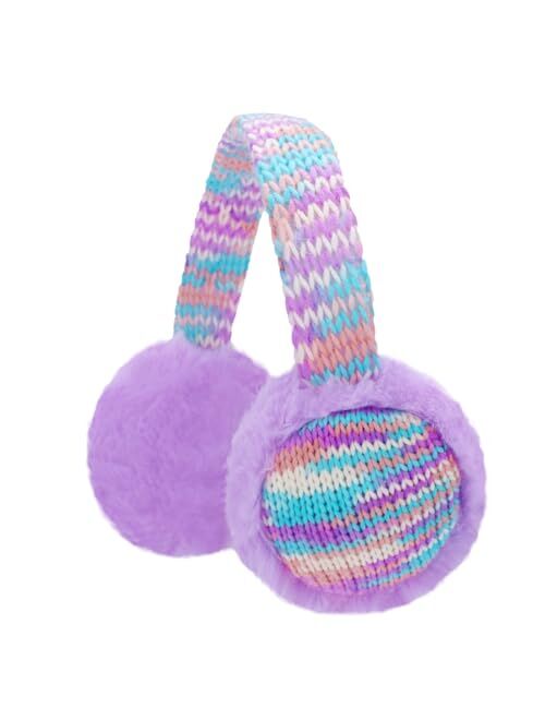 BUTITNOW Winter Knit EarMuffs for Kids Warm Furry Girls Ear Muffs Plush Toddler Ear Warmers Outdoor Ear Covers