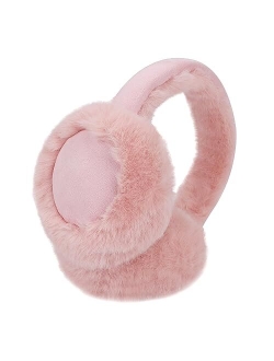 ACTLATI Girl Winter Earmuffs Sequin Shiny Outdoor Ear Warmers Fluffy Muffs Cute Faux Fur Earmuff for Kids Adult Women