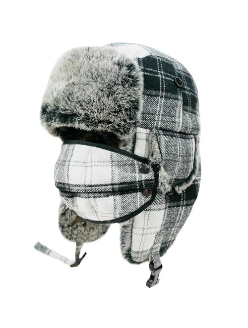 North Cliff Unisex Winter Trapper Hat Cold Proof Keep Warm Hat with Ear Flaps for Hunting Skiing Trooper Winter Outdoor Activities