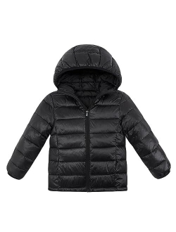 Enlifety Girls Puffer Jacket Cute Print Warm Puffy Coat Outwear with Pockets for Fall Winter Spring Size 4-12T