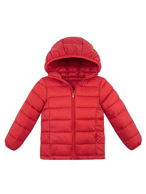 Enlifety Girls Puffer Jacket Cute Print Warm Puffy Coat Outwear with Pockets for Fall Winter Spring Size 4-12T