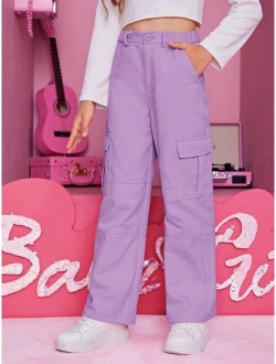 Tween Girl Flap Pocket Side Cargo Pants