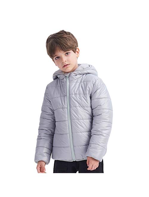 Ikali Kids Winter Coats, Spring Light Weight Packable Puffer Jacket with Hood Pockets for Girls Boys Outwear Clothes (2-12Y)