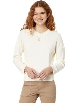 Waffle Knit Boxy Sweatshirt Tee