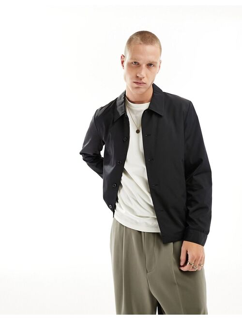 ASOS DESIGN lightweight coach jacket in black