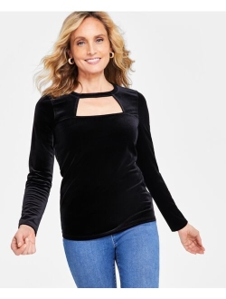 Women's Velvet Cut-Out Top, Created for Macy's