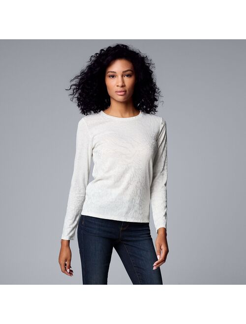 Women's Simply Vera Vera Wang Long Sleeve Crew Neck Tee