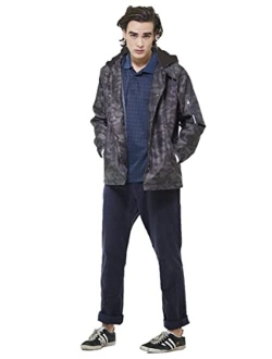 Members Only Men's Coach Jacket with Detachable Hood