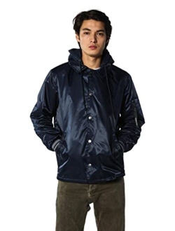 Members Only Men's Coach Jacket with Detachable Hood