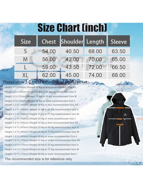 kirnusino Ski Jackets for Women Snow Coat for Women Windbreaker