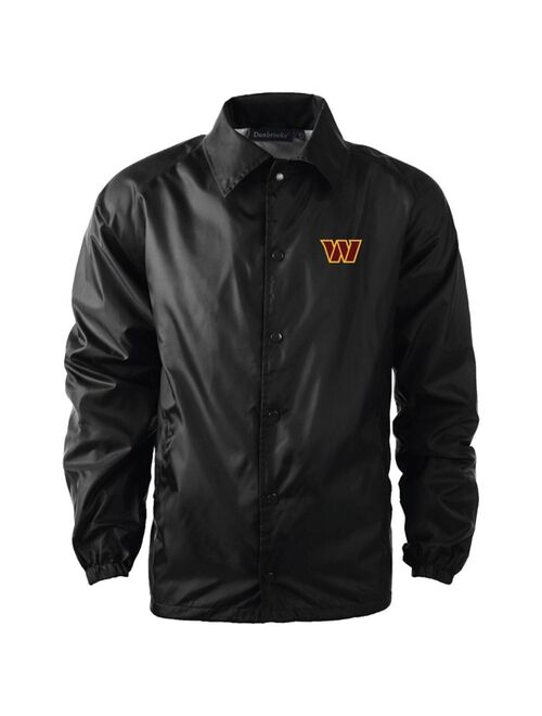 DUNBROOKE Men's Black Washington Commanders Coaches Classic Raglan Full-Snap Windbreaker Jacket