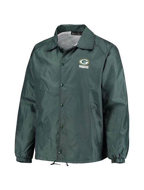 Unbranded Men's Green Green Bay Packers Coaches Classic Raglan Full-Snap Windbreaker Jacket