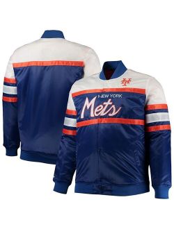 Unbranded Men's Mitchell & Ness Royal/Orange New York Mets Big & Tall Coaches Satin Full-Snap Jacket