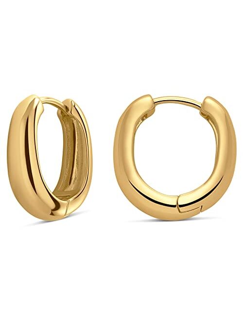 MILLA 14k Gold Huggie Earrings or Sterling Silver Huggie Earrings for Women Multipack & Individuals - Ear Huggers Earrings for Women Trendy Y2K Earrings, Preppy Earrings 