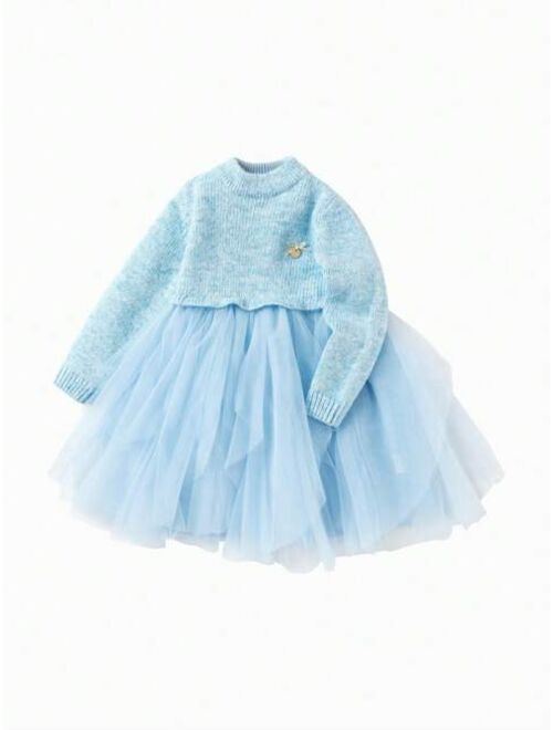 Balabala Brand View Products > Balabala Young Girl Autumn and Winter Mesh Princess Dress