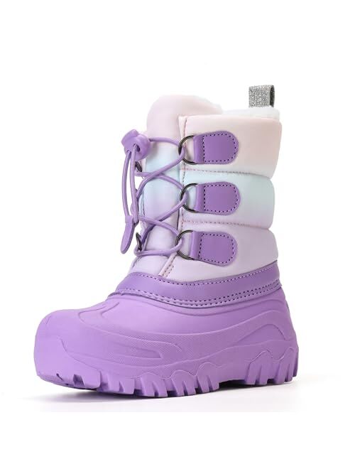 MORENDL Kids Winter Snow Boots Girls & Boys Insulated Waterproof Cold Weather Boots Toddler/Little Kids/Big Kids