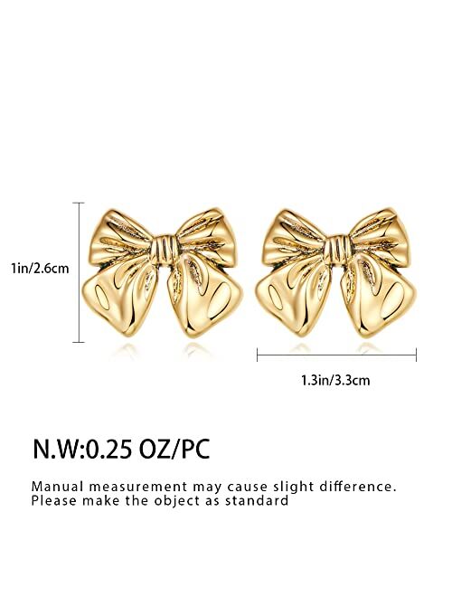 Famarine Gold And Silver Bow Earrings For Women