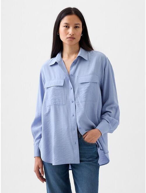 Gap Utility Long Sleeve Oversized Big and Tall Shirt