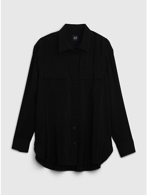 Gap Utility Long Sleeve Oversized Big and Tall Shirt