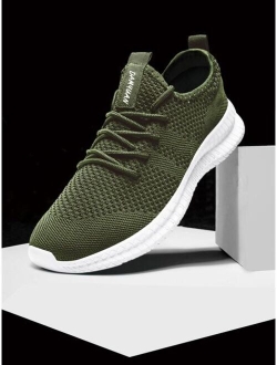 Shein Men's Breathable Walking Shoes Ultra Lightweight Tennis Running Shoes Mesh Non-slip Casual Athletic Sneakers For Work, Workout