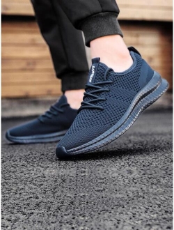 Shein Men's Breathable Walking Shoes Ultra Lightweight Tennis Running Shoes Mesh Non-slip Casual Athletic Sneakers For Work, Workout