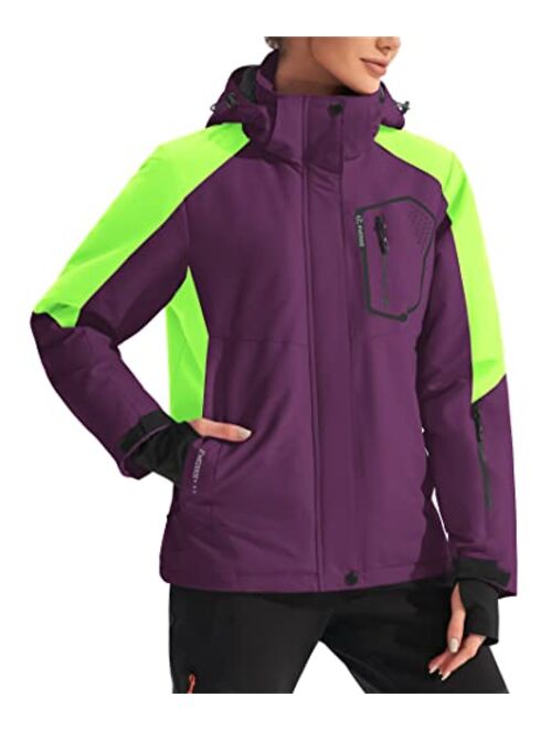 Ewedoos Snow Ski Jackets for Women with Detachable Hood Windproof Winter Snowboard Jacket Women Winter Coats for Women