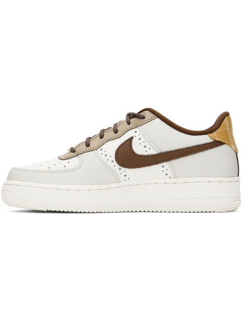 NIKE Kids Brown & White Air Force 1 LV8 Big Kids Sneakers