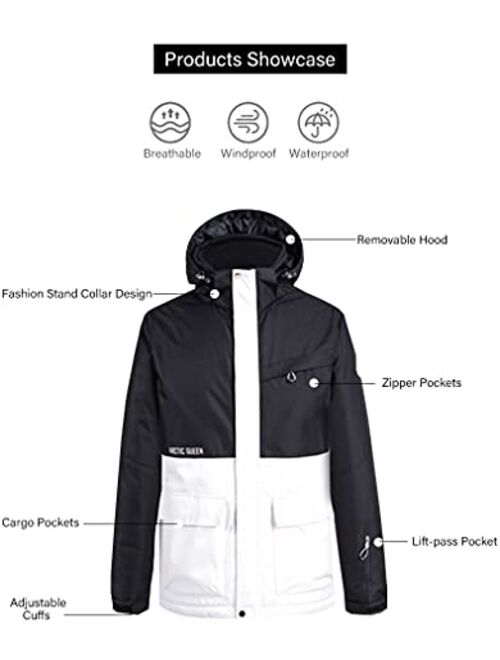 SNOWVERB Winter Warm Waterproof Skiing Jacket Snowboard Coat with Hood Outdoor Snow Ski Jackets