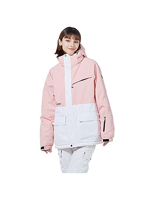 SNOWVERB Winter Warm Waterproof Skiing Jacket Snowboard Coat with Hood Outdoor Snow Ski Jackets