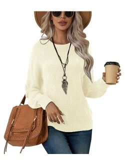 Jouica Women's Fall Lightweight Sweater Knit Casual Pullovers Sweaters for Women