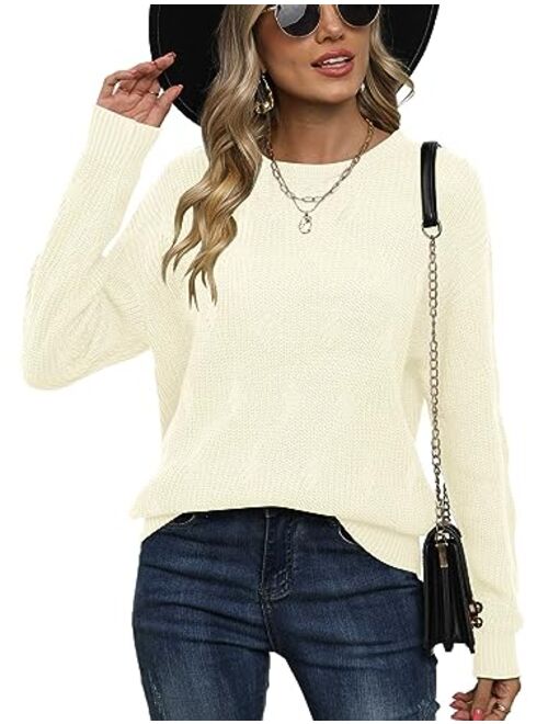 Jouica Women's Fall Lightweight Sweater Knit Casual Pullovers Sweaters for Women