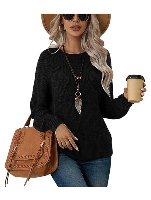 Jouica Women's Fall Lightweight Sweater Knit Casual Pullovers Sweaters for Women