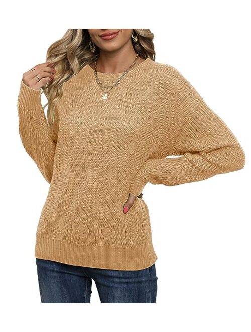 Jouica Women's Fall Lightweight Sweater Knit Casual Pullovers Sweaters for Women