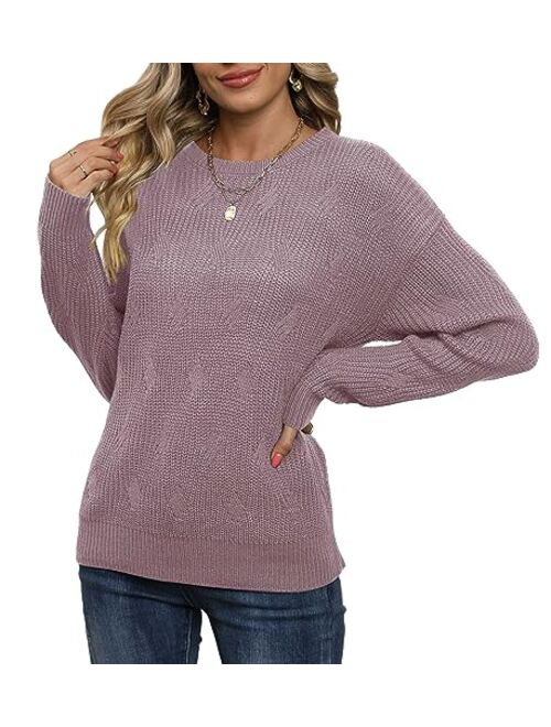 Jouica Women's Fall Lightweight Sweater Knit Casual Pullovers Sweaters for Women