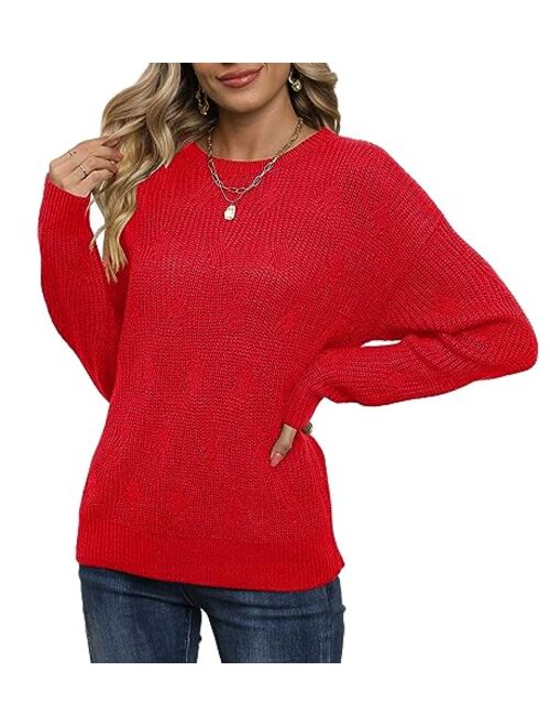 Jouica Women's Fall Lightweight Sweater Knit Casual Pullovers Sweaters for Women