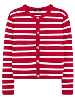 EFAN Womens Cardigan Sweaters 2023 Fall Open Front Long Sleeve Button Down Knit Cropped Sweater Jackets with Pockets