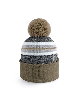 CHOK.LIDS Plain Color Stripe Beanies for Men and Women Soft Acrylic Knit Cuffed Beanie Cap Winter Hat Outdoor