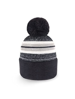 CHOK.LIDS Plain Color Stripe Beanies for Men and Women Soft Acrylic Knit Cuffed Beanie Cap Winter Hat Outdoor