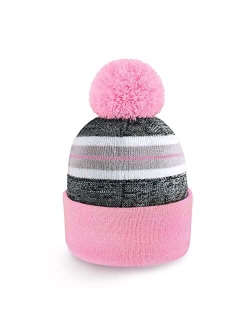 CHOK.LIDS Plain Color Stripe Beanies for Men and Women Soft Acrylic Knit Cuffed Beanie Cap Winter Hat Outdoor