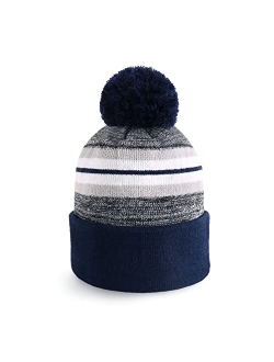 CHOK.LIDS Plain Color Stripe Beanies for Men and Women Soft Acrylic Knit Cuffed Beanie Cap Winter Hat Outdoor