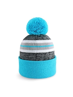 CHOK.LIDS Plain Color Stripe Beanies for Men and Women Soft Acrylic Knit Cuffed Beanie Cap Winter Hat Outdoor