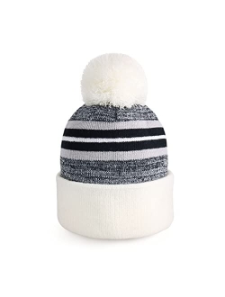 CHOK.LIDS Plain Color Stripe Beanies for Men and Women Soft Acrylic Knit Cuffed Beanie Cap Winter Hat Outdoor