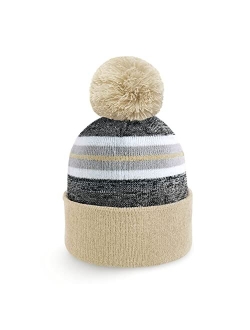 CHOK.LIDS Plain Color Stripe Beanies for Men and Women Soft Acrylic Knit Cuffed Beanie Cap Winter Hat Outdoor