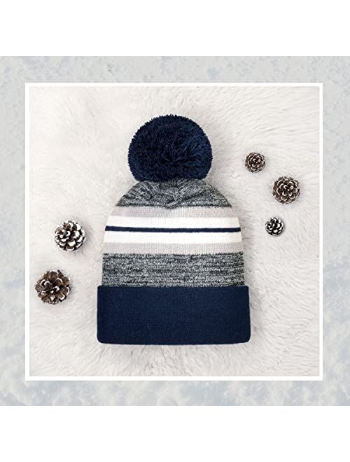 CHOK.LIDS Plain Color Stripe Beanies for Men and Women Soft Acrylic Knit Cuffed Beanie Cap Winter Hat Outdoor