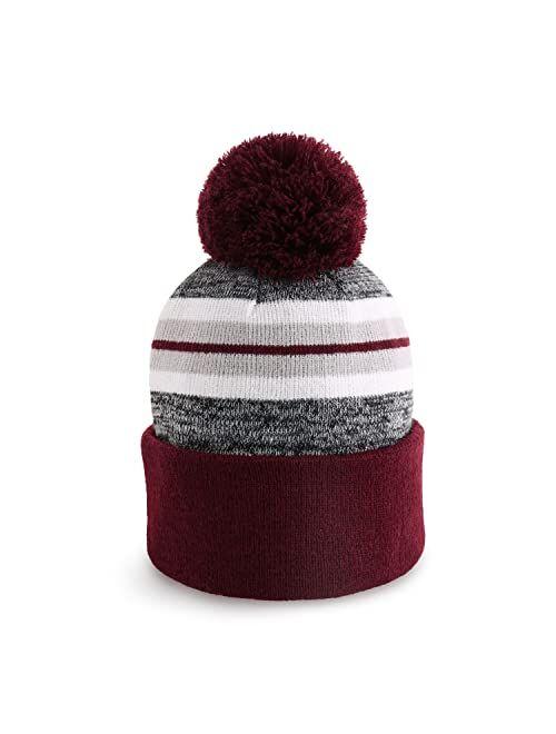 CHOK.LIDS Plain Color Stripe Beanies for Men and Women Soft Acrylic Knit Cuffed Beanie Cap Winter Hat Outdoor