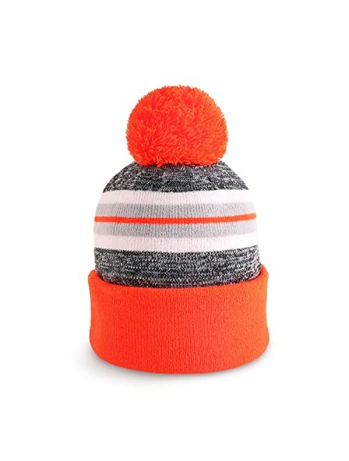 CHOK.LIDS Plain Color Stripe Beanies for Men and Women Soft Acrylic Knit Cuffed Beanie Cap Winter Hat Outdoor